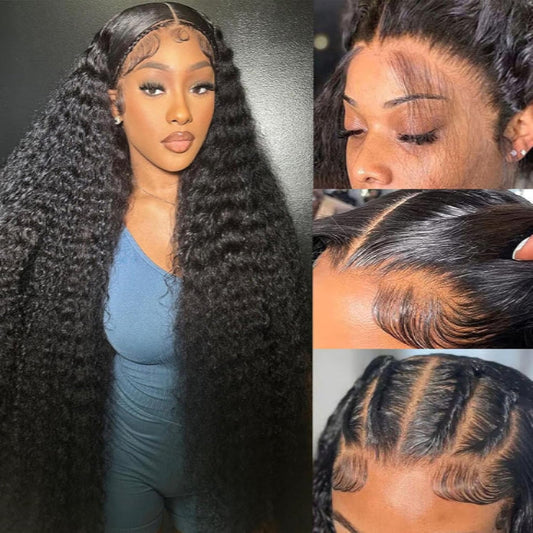 TRESS CHIC™ Black Velvet Curls: 30-40 Inch Deep Wave Lace Wig