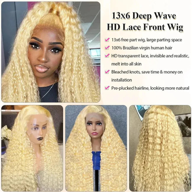 TRESS CHIC™ Ocean Glow " Honey Blonde Water Wave Lace